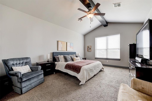 bedroom with light carpet, multiple windows, and a ceiling fan
