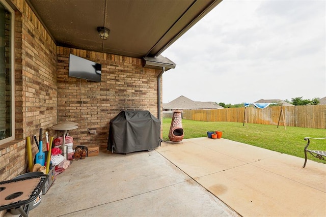 view of patio / terrace with area for grilling