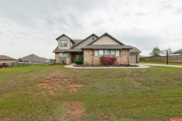 18392 Chuckwagon Trl, Norman, OK 73072 - craftsman-style home with a garage, concrete driveway, brick siding, and roof with shingles