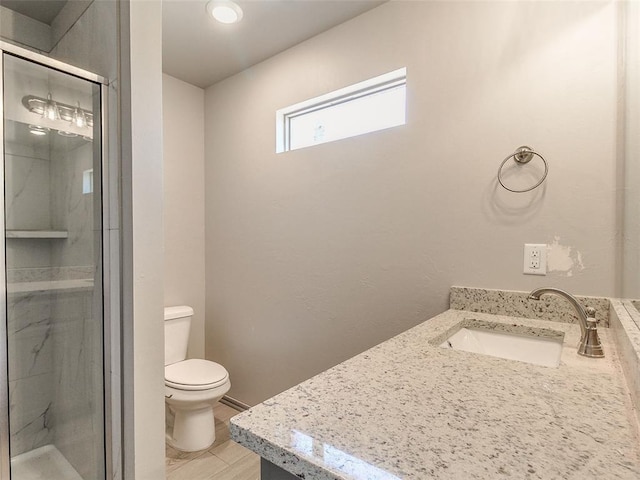 343787 E 870th Rd, Chandler, OK 74834 - full bathroom featuring vanity, a stall shower, and toilet
