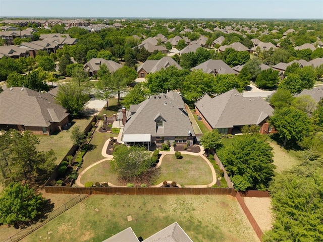 aerial view with a residential view