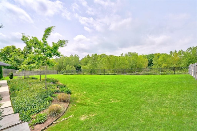view of yard with fence