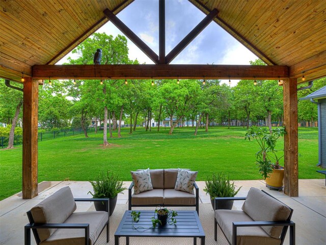 view of patio with an outdoor living space