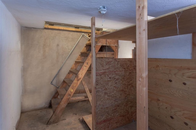 below grade area with stairway