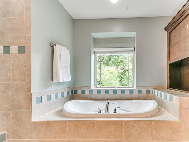 full bathroom with a bath