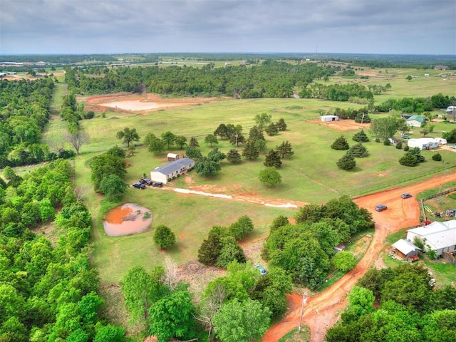 drone / aerial view with a rural view