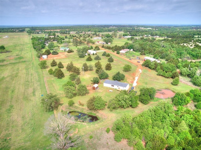 bird's eye view with a rural view