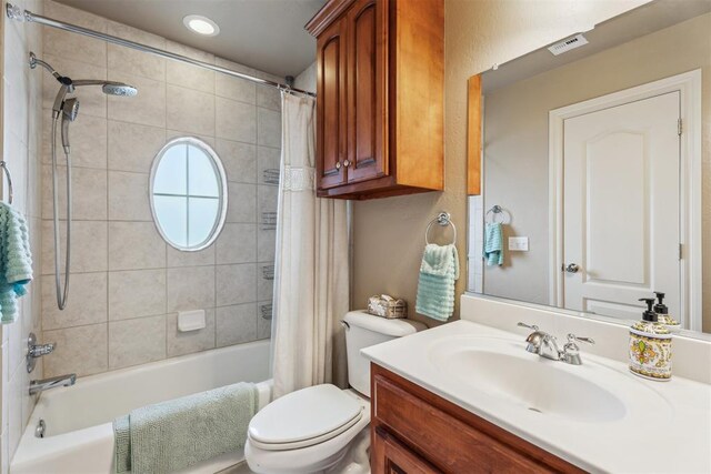 116 Mission Hills Dr, Guthrie, OK 73044 - full bathroom featuring toilet, shower / bath combo with shower curtain, and vanity