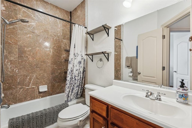 116 Mission Hills Dr, Guthrie, OK 73044 - bathroom with toilet, shower / bath combo, and vanity