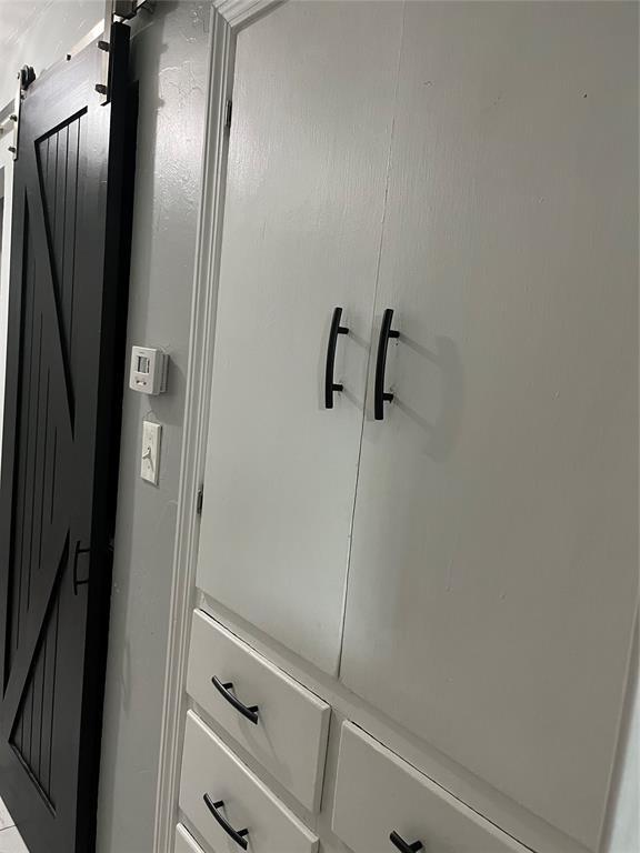 details featuring a barn door