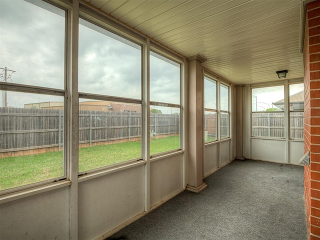 view of unfurnished sunroom
