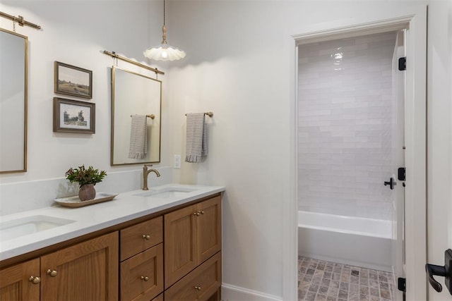 6509 NE 97th St, Oklahoma City, OK 73151 - bathroom with double vanity and shower / bath combination