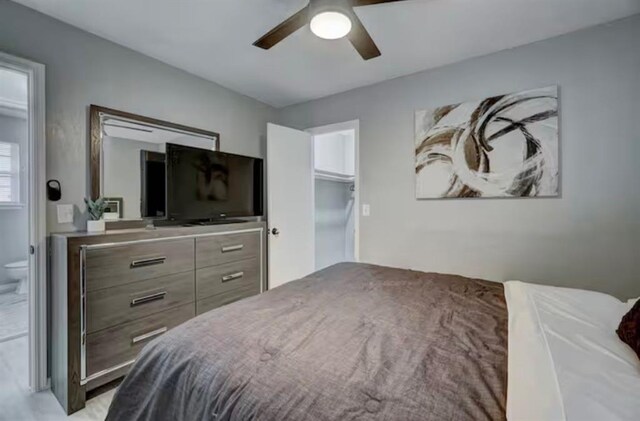 bedroom with a ceiling fan