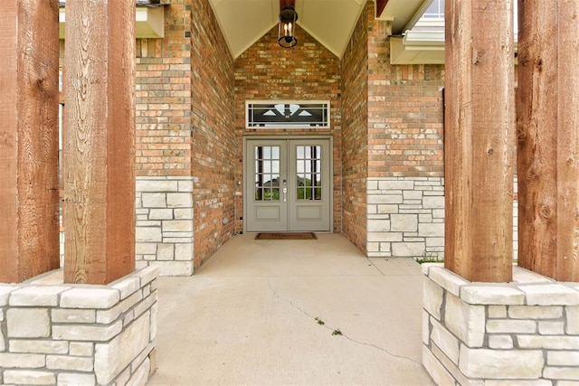 9600 Sultans Water Way, Yukon, OK 73099 - entrance to property with french doors and brick siding
