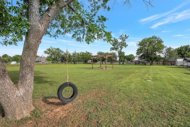 20428 E County Road 1567, Altus, OK 73521 - view of green lawn with a pergola