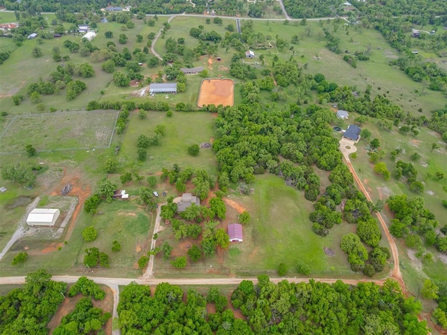 bird's eye view featuring a rural view