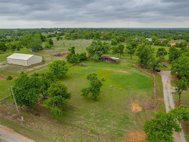 aerial view with a rural view