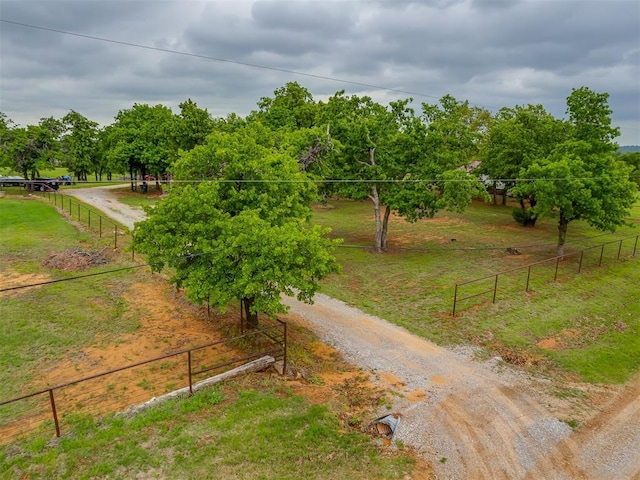 view of road featuring a rural view