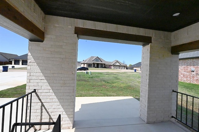 view of patio featuring a residential view