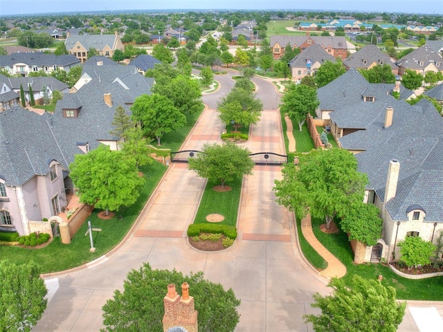 aerial view with a residential view