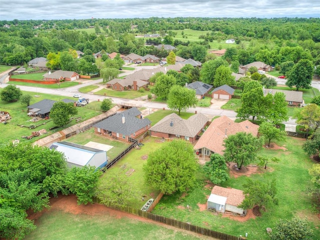 birds eye view of property with a residential view