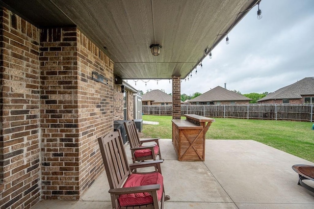 view of patio with a fenced backyard
