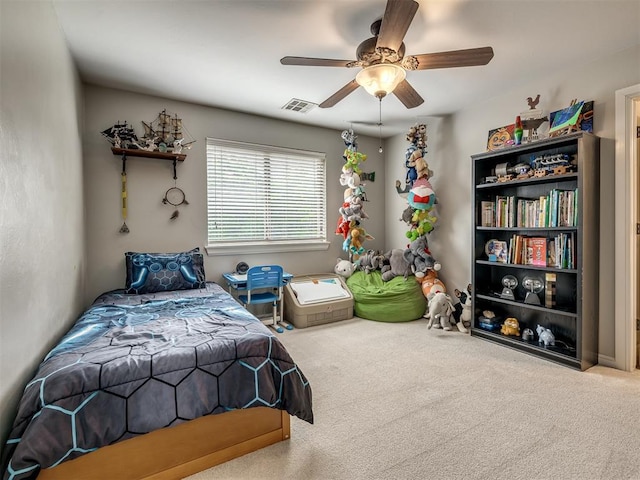 3125 Cumberland Dr, Edmond, OK 73034 - bedroom with carpet flooring and ceiling fan