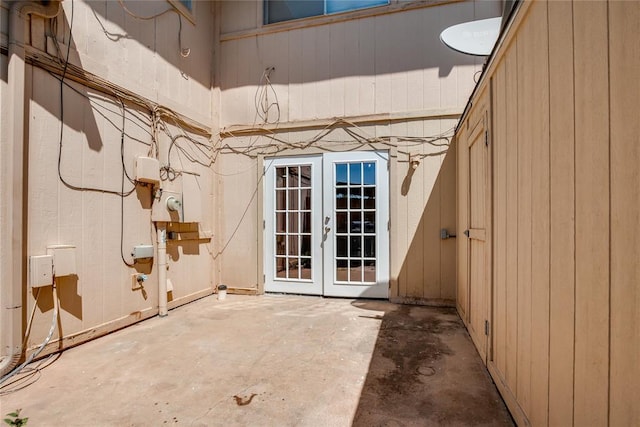 exterior space with french doors and a patio