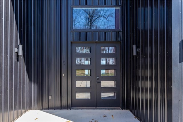view of exterior entry with french doors