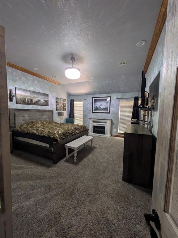 900 Walnut Pl, Norman, OK 73072 - bedroom with carpet flooring and a fireplace
