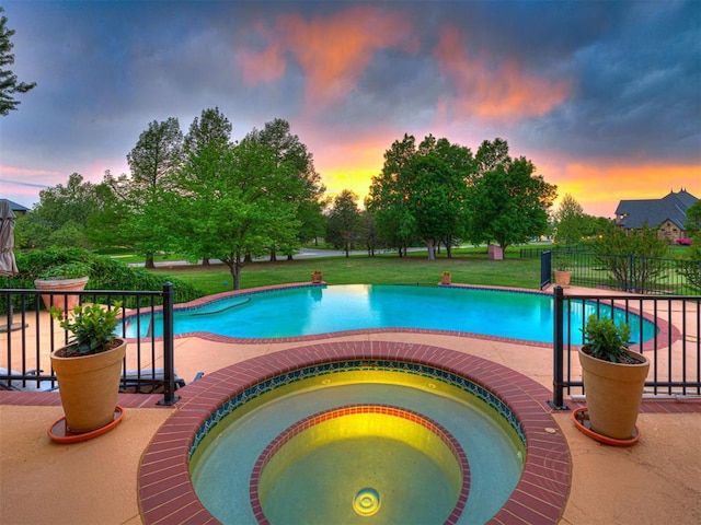 3812 Ridgeline Dr, Norman, OK 73072 - view of pool featuring a yard, a fenced in pool, and fence