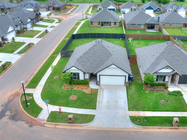 aerial view featuring a residential view