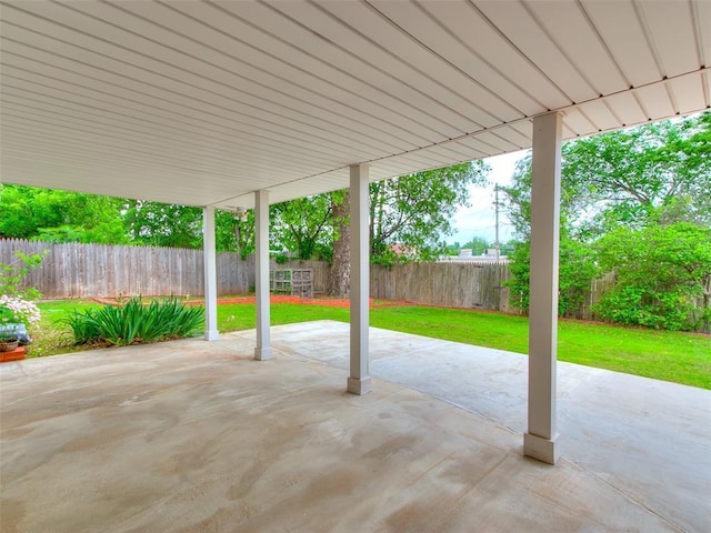 view of patio featuring a fenced backyard