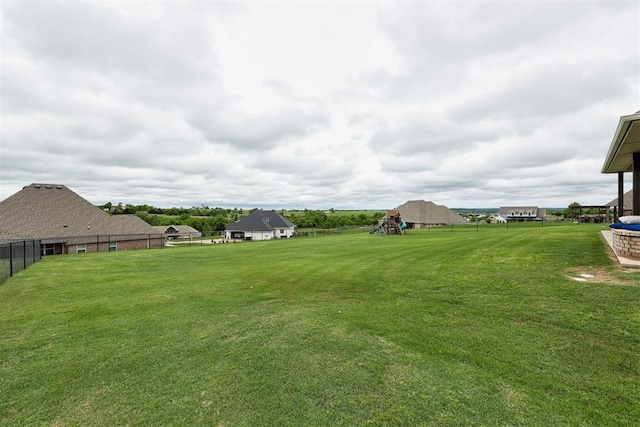 view of yard featuring fence