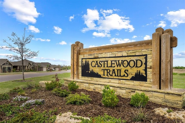 view of community sign
