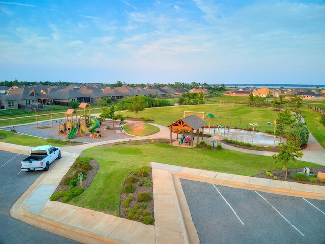 bird's eye view with a residential view