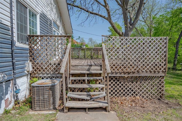 deck with central AC unit