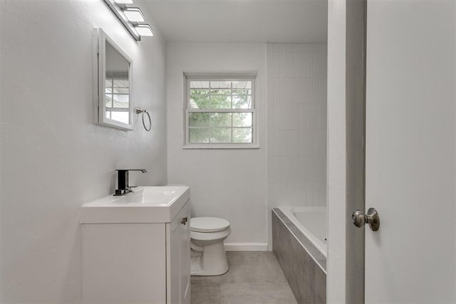 full bath featuring vanity and toilet