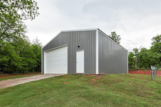 detached garage with driveway