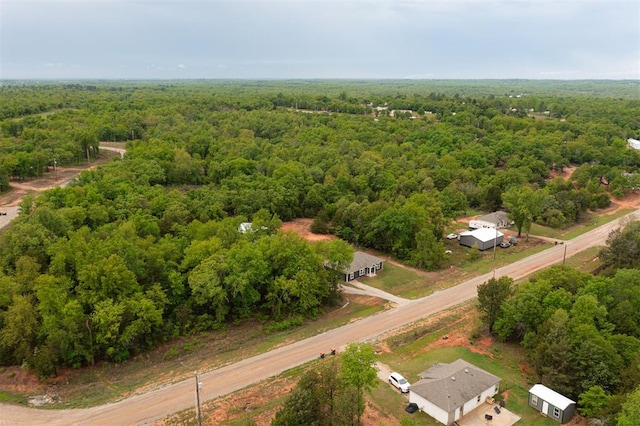 bird's eye view with a view of trees