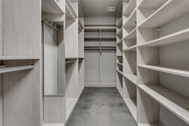 walk in closet featuring visible vents