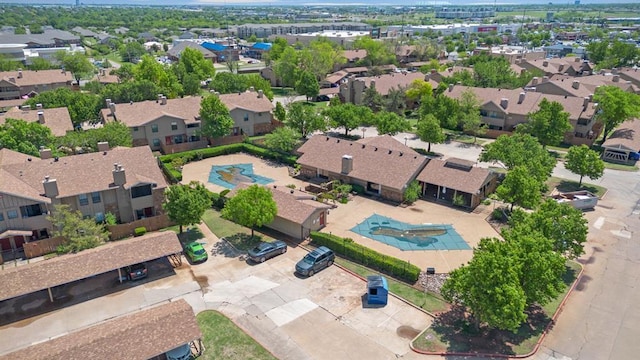 aerial view with a residential view