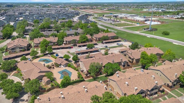 drone / aerial view with a residential view