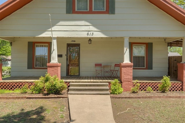 view of front of home with a porch