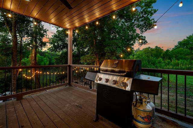 370 Stones River Ln, Broken Bow, OK 74728 - wooden terrace featuring grilling area
