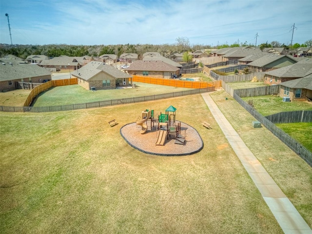birds eye view of property featuring a residential view