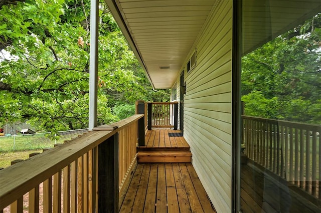 wooden deck with fence