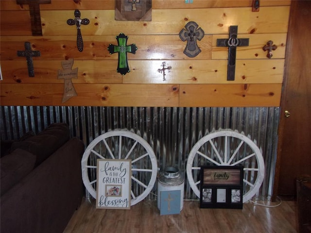 room details with wooden walls