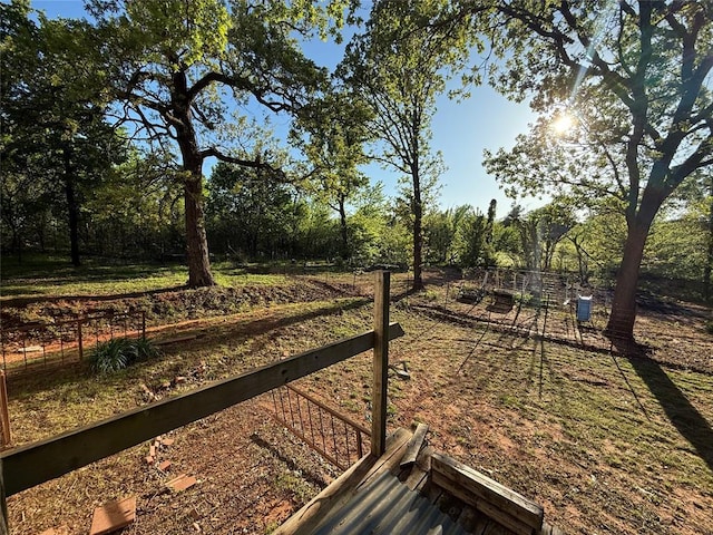view of yard featuring fence