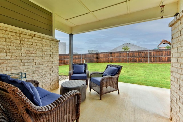 view of patio featuring a fenced backyard